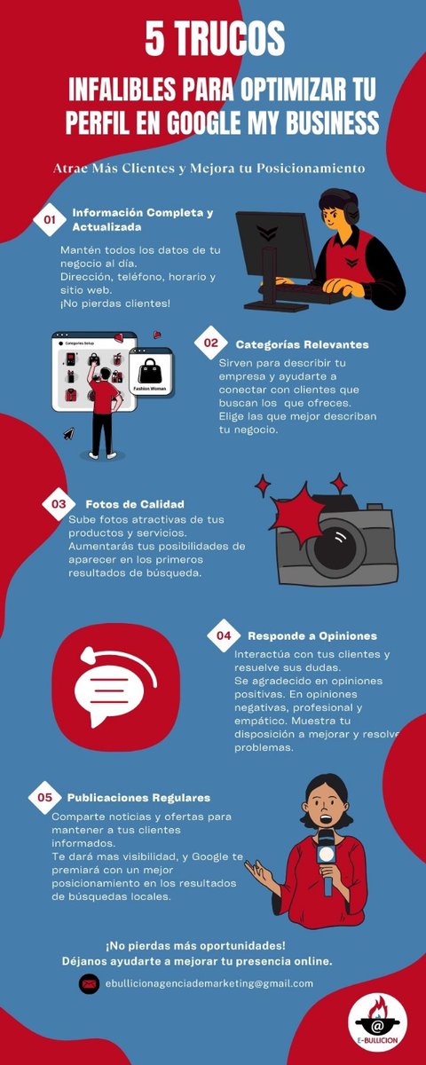 e_bullicion's tweet photo. ✨¡5 claves para destacar en Google My Business!

Descubre cómo mejorar tu perfil y atraer más clientes.

#GoogleMyBusinessTips #NegociosLocales https://t.co/FD4BOcvMuG