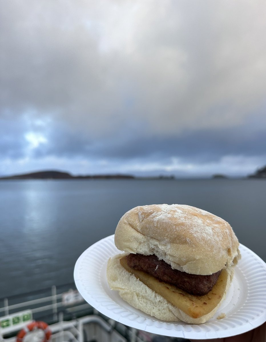 It’s my 30th Birthday. I’m heading to Mull on <a href="/CalMacFerries/">CalMac Ferries</a> fuelled with a roll and square. This is how you celebrate! 🎈