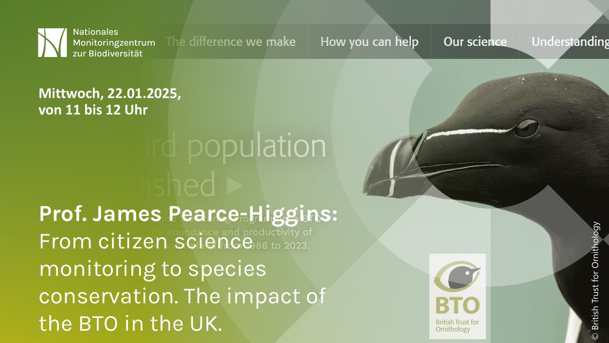Volunteer birdwatchers and professional scientists are essential to bird conservation in the UK. More about in this presentation on Wednesday 11 a.m.: bfn-event.webex.com/webappng/sites…
#natureconservation #nationalesmonitoringzentrum #birds #birdwatchers #scientists #UK #biodiversity
