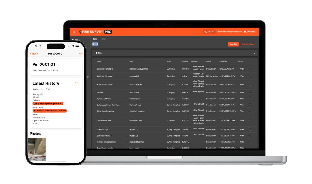 What is Fire Survey Pro? Fire Survey Pro is a web-based app and mobile app made for the fire safety industry. You can use it for surveying and remedial work. You can generate detailed reports using the system. For more info please visit - firesurveypro.co.uk/docs/quick-sta…