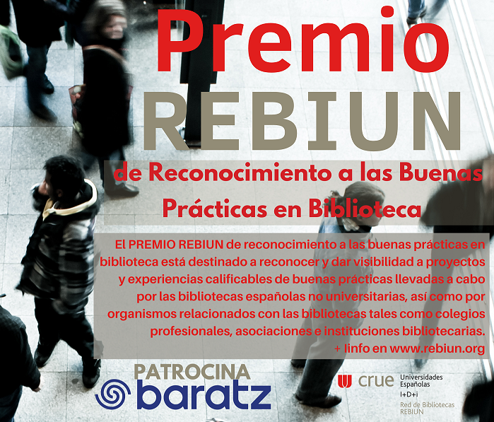 📢 ¡Abierta la convocatoria del VII Premio REBIUN de reconocimiento a las buenas prácticas en biblioteca! Podéis mandar vuestras candidaturas a través del formulario que encontraréis en nuestra web. Toda la información aquí👉rebiun.org/lineas-estrate…
#VIIPremioREBIUN #PremioREBIUN