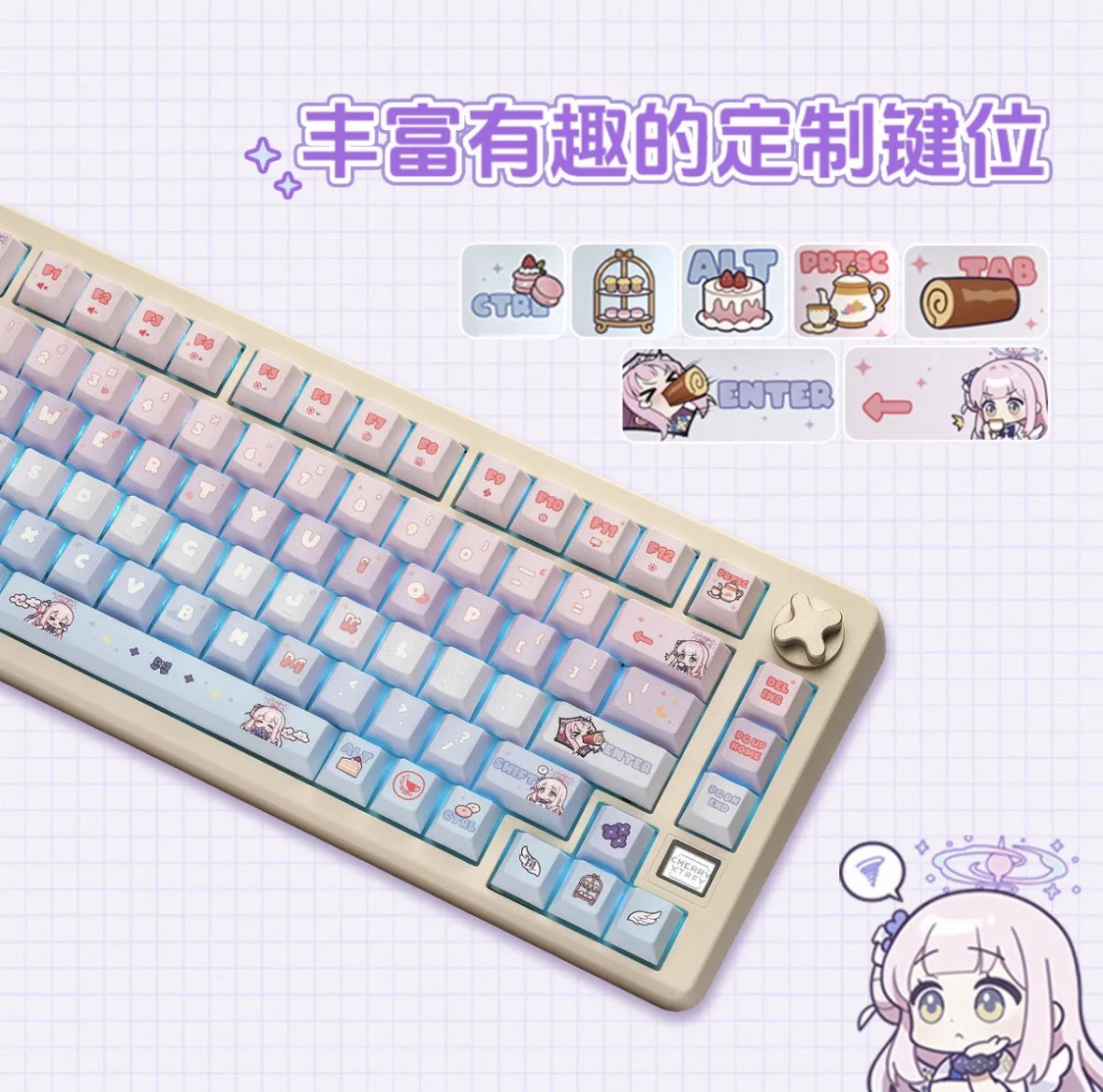 【中国限定】ブルーアーカイブ CHERRY 聖園ミカ キーボード 特典付 ブルアカ グッズ情報 on X: 