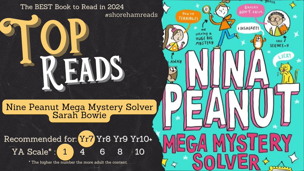 This week's TOP READ is Nina Peanut Mega Mystery Solver by Sarah Bowie . We think this book is absolutely brilliant! #shorehamreads #topreads #lovetoread