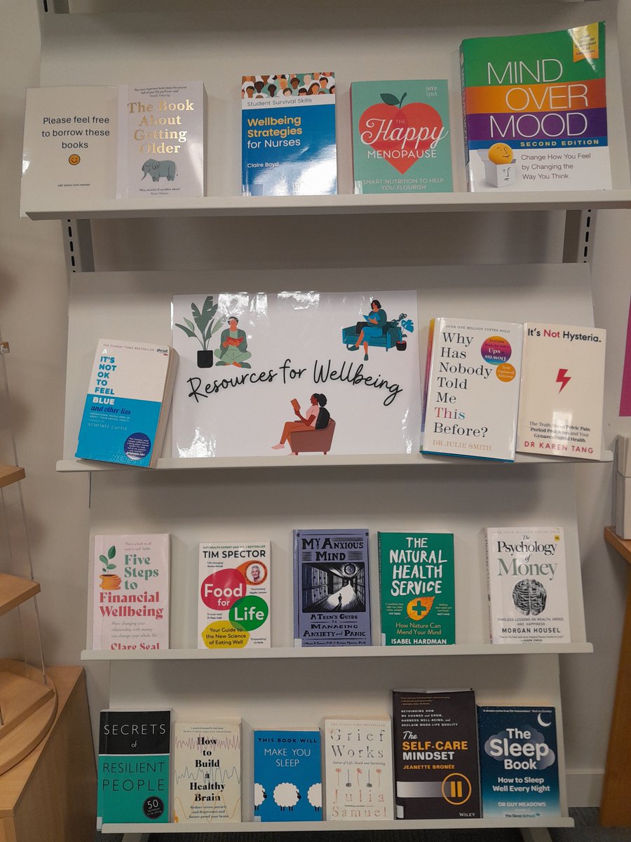 NBT Library and Knowledge Service (@nbt_library) on Twitter photo NBT Library has a lovely selection of books to help with your mental health and wellbeing 😍🧠.
Check out our display-1st floor, L&R building.
#BlueMonday
<a href="/PandTNBT/">People Team at NBT</a> <a href="/NmskNbt/">NMSK at North Bristol Trust</a> <a href="/NSnahper/">NBT_SNAHPer</a> <a href="/MedicineNbt/">MedicineNBT</a>
<a href="/NBTWomenNetwork/">North Bristol Trust Women's Staff Network</a> <a href="/ResearchNBT/">Research at North Bristol NHS Trust</a> <a href="/EducationNBT/">ClinicalEducationNBT</a>
<a href="/ASCRnbt/">AwesomeASCR</a> <a href="/NmskNbt/">NMSK at North Bristol Trust</a> <a href="/NBTStaffExp/">NBT Staff Experience</a> NBT Library has a lovely selection of books to help with your mental health and wellbeing 😍🧠.
Check out our display-1st floor, L&R building.
#BlueMonday
<a href="/PandTNBT/">People Team at NBT</a> <a href="/NmskNbt/">NMSK at North Bristol Trust</a> <a href="/NSnahper/">NBT_SNAHPer</a> <a href="/MedicineNbt/">MedicineNBT</a>
<a href="/NBTWomenNetwork/">North Bristol Trust Women's Staff Network</a> <a href="/ResearchNBT/">Research at North Bristol NHS Trust</a> <a href="/EducationNBT/">ClinicalEducationNBT</a>
<a href="/ASCRnbt/">AwesomeASCR</a> <a href="/NmskNbt/">NMSK at North Bristol Trust</a> <a href="/NBTStaffExp/">NBT Staff Experience</a>
