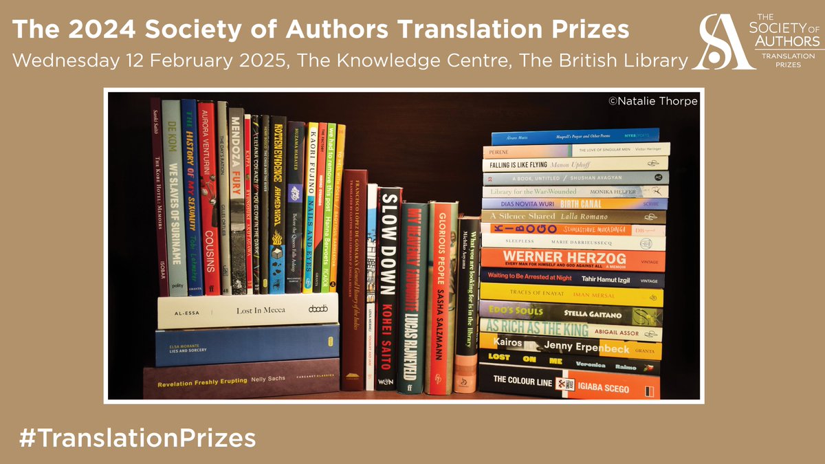 Join us on Feb 12 for our Translation Prizes, as we celebrate <a href="/britishlibrary/">British Library</a>.

To purchase tickets - societyofauthors.org/event/the-2024…

Not able to attend in person, watch via our livestream-societyofauthors.org/event/the-2024…