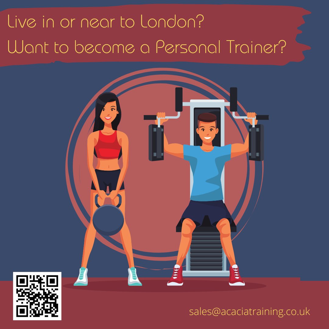 🚀 Based in London? Ready to turn your passion for fitness into career? 
Our Level 3 Extended Diploma in Personal Training is your gateway to success in the fitness industry!
📅 Start Date: Thursday February 13th
⏳ Duration: 8 weeks
sales@acaciatraining.co.uk
01782 646346