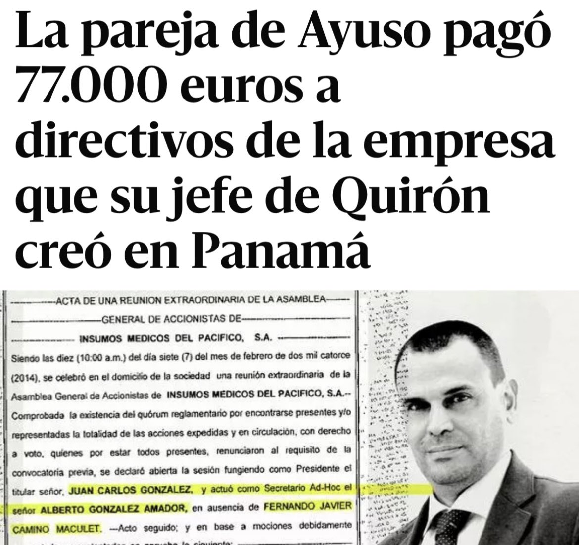 Patriotas, pero el negocio a Panamá. Los pagos de la pareja de Ayuso a directivos españoles de la empresa panameña: más de 600.000 euros. Pagos a directivos de la empresa que su jefe de Quirón creó en Panamá eldiario.es/politica/parej…

🔴VER MI INFORME👉 youtu.be/mPpXSNXUTgI?si…