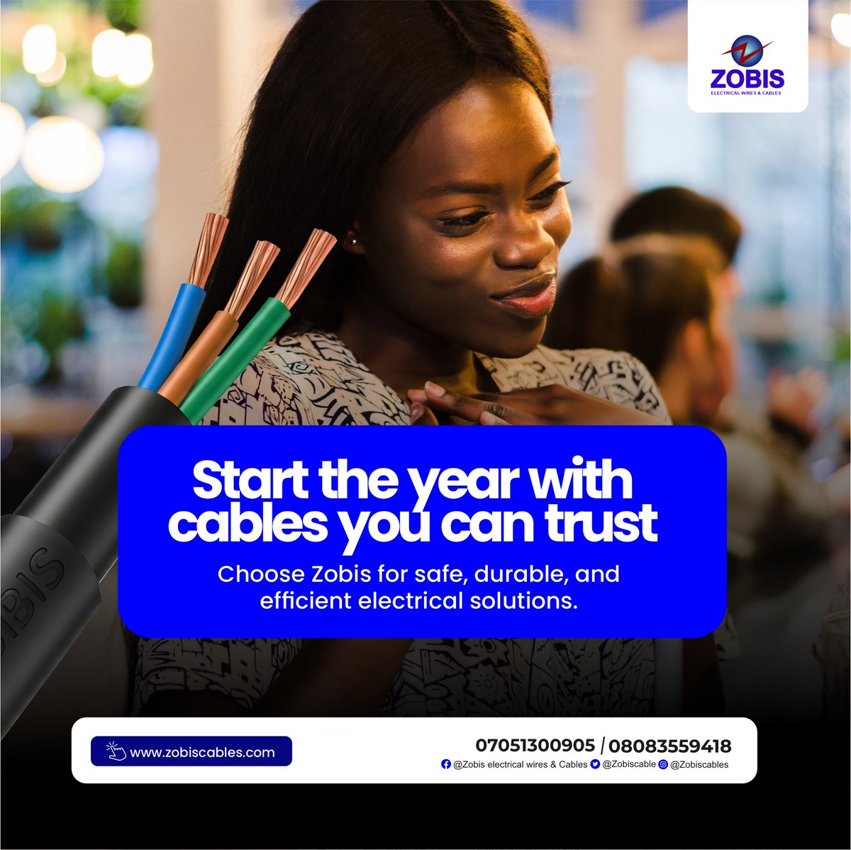myzobiscables's tweet photo. Happy New Week Fam๐!
Start the new week & year with Zobis Cables, safe, durable, & efficient solutions for your electrical needs. โก๐ก
๐ Call: 07051300905 / 08083559418
#ZobisCables #PowerYourWorld #Buildingstrongconnection #Nigeriancables #Trustedcables https://t.co/BBCszJZmb1