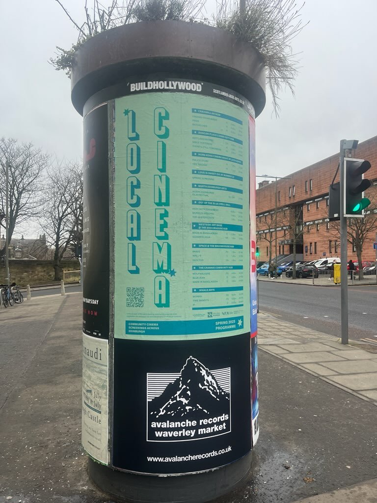 Big #LocalCinema posters popping up around town and #Leith this month - over 100 people have already enjoyed screenings in the spring programme! More details here: whalearts.co.uk/local-cinema/ 🏠📽️