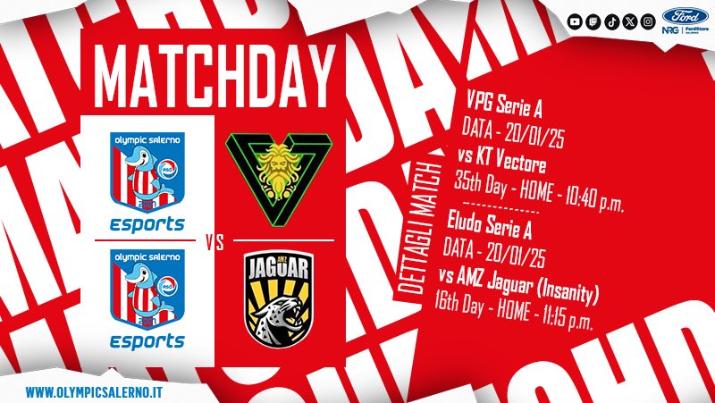 🔜 #Today

<a href="/VPGItaly/">VPG Italy 🇮🇹</a> [Serie A]
🗓 35th Day 🏠
🆚 <a href="/KT_Vectore/">KT Vector Esports</a>
⌚ 22:40

<a href="/eLUDO_official/">eLUDO</a> [Serie A]
🗓 16th Day 🏠
🆚 <a href="/AmazeeJaguar/">AMZ Jaguar</a>
⌚ 23:15

#GoOSE ⚪🔴