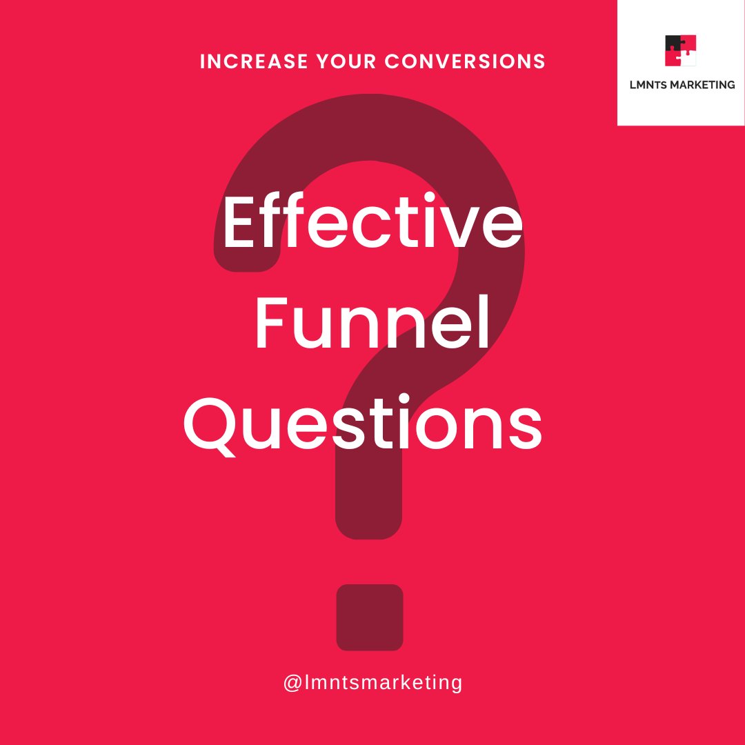 SEOarticlesUK1's tweet image. Happy #MarketingMonday!
Effective funnel questions are key to success.
At LMNts Marketing, we craft questions that dig deep into your prospects' needs.
#FunnelOptimization #ScoreApp #MarketingInsights