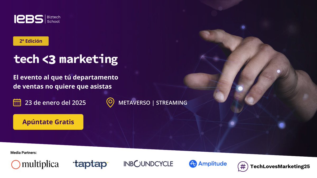 cyberclicknet's tweet image. 🚀 Aprende con Marina Avilés de @cyberclicknet en Tech &amp;lt;3 Marketing 2025 de @iebschool (23 enero) a:
✅ Diseñar asistentes de IA personalizados
✅ Optimizar guiones para RRSS
✅ Descubrir GPTs para Marketing y Ventas
👉 Regístrate gratis aquí: hubs.li/Q032-Jyt0
#IA #MadTech