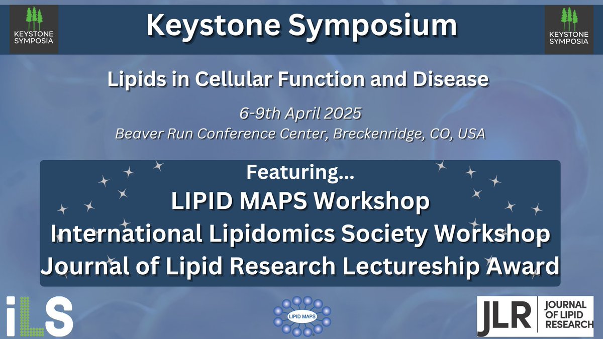 LIPID MAPS (@lipidmaps) on Twitter photo The <a href="/KeystoneSymp/">Keystone Symposia</a> on #Lipids in Cellular Function & Disease will feature a @Jlipidres Lectureship Award! Check out the program: bit.ly/4jnPsYg.
Details:
📅📍April 6–9, 2025 in Breckenridge, CO.
⏯️ Valerie O'Donnell (<a href="/cardiffuni/">Cardiff University</a>) on #KSLipids25: youtube.com/watch?v=-ABv89… The <a href="/KeystoneSymp/">Keystone Symposia</a> on #Lipids in Cellular Function & Disease will feature a @Jlipidres Lectureship Award! Check out the program: bit.ly/4jnPsYg.
Details:
📅📍April 6–9, 2025 in Breckenridge, CO.
⏯️ Valerie O'Donnell (<a href="/cardiffuni/">Cardiff University</a>) on #KSLipids25: youtube.com/watch?v=-ABv89…