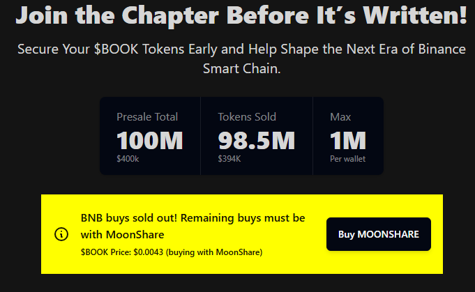 MintStakeShare's tweet photo. Book of Binance
~98.5 presale $BOOK is sold out! 🤩

You can get your $BOOK via MoonShare! BNB side is maxxed✅Presale: https://t.co/IdrXoYv04J

$BOOK has a cross-project utility, where you can add/vote for your favorite BSC tokens, which will be used as farm options to earn $BOOK!😋
$BOOK has a total supply of 420m tokens and offers Interactive Tokenomics: Lock and Burn $BOOK to adjust the weekly farm emissions!

We already have a total burn of 616.5k!🔥Bring your favorite $BSC tokens and their communities, and let's shape BSC's future! 
                                    MintStakeShare
MintStakeShare stats are increasing! And we are getting closer to reaching the new milestones on both chains💥

🔸BNB Chain - 1985 Users | 53.96m $MSS Staked!🎉
🔹BASE Chain - 415 Users | 3.53m $MSS Staked!🎉

With $MSS you can earn 2% daily on compounds and grow your earning potential every day💰

Also don't forget the lucrative referral system, where you can earn from your referrals' Buy, Stake, and Compound! 😎
                                    MoonYield
With MoonYield you can earn by utilizing $MSS and borrowing $MUSD!🔥

Stake your $MUSD in the Stability Pool and earn MoonShare! 🤩It's paying juicy APRs, as of now $MUSD is earning 797% APR!

You can also stake your MoonShare and earn MUSD fees from loans!
You can get a premium $MUSD only by $MSS! Which you can use to take profits or Stake & Earn🔥