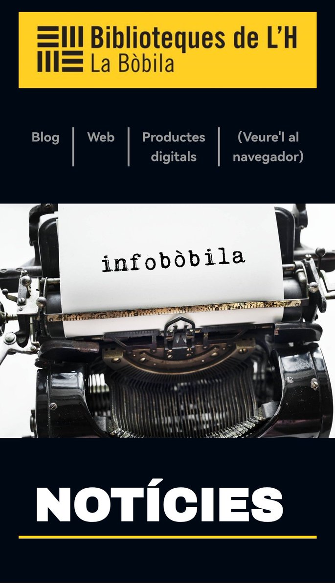 Tenim un Infobòbila nou! Amb tres notícies: bases del Premi L'H Confidencial, les novel·les  de #gènerenegre més llegides el 2024 i el nou Pla d'Acció que regirà el 2025. Feu-li una ullada sinó us heu subscrit encara (al nostre blog):
➡️ tuit.cat/0rJtf #BiblaBòbila