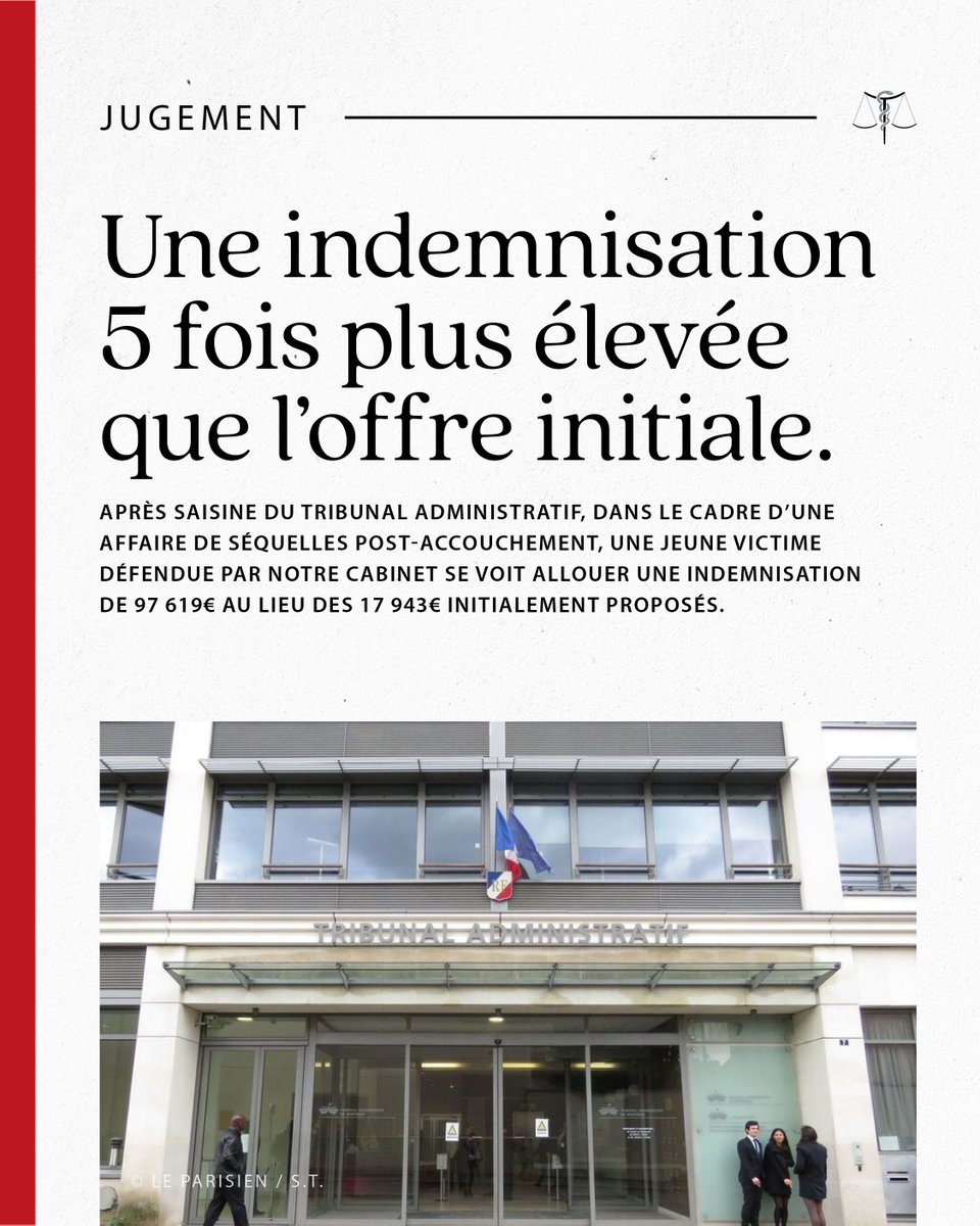 Être bien accompagné fait toujours la différence.

Dans une affaire où une jeune maman avait été victime de séquelles post-accouchement, notre cabinet a récemment obtenu une majoration considérable d’indemnisation.

La responsabilité de l’établissement de soin a été reconnue.

❌