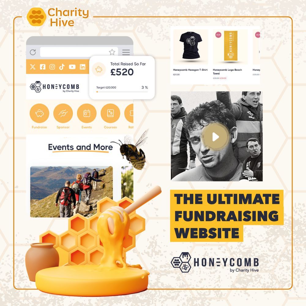 WOW! Honeycomb sets the standard as the ultimate fundraising website with its powerful out-of-the-box functionality and all the Charity Hive goodness. Without web development costs, setup fees, hosting costs or monthly service fees! An unlimited website to grow your organisation.