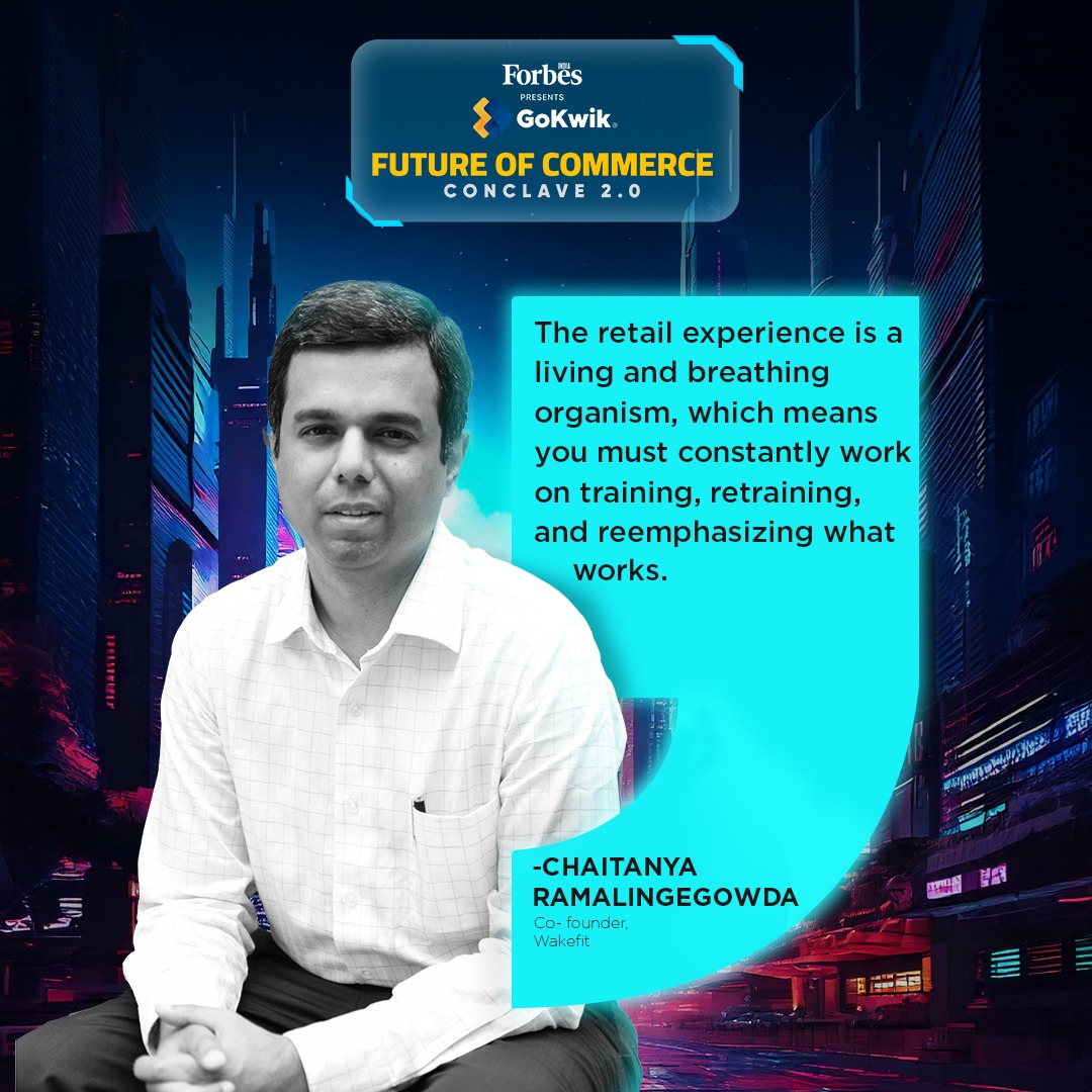 CNBCTV18News's tweet photo. Chaitanya Ramalingegowda from Wakefit at Future of Commerce Conclave 2.0, shares insights on how the retail experience is constantly evolving.
#ForbesIndia #Gokwik #FutureOfCommerce2 #CommCon2 #LiveNow #RetailInnovation #NextGenCommerce #ChaitanyaRamalingegowda https://t.co/4ub1jZkevT