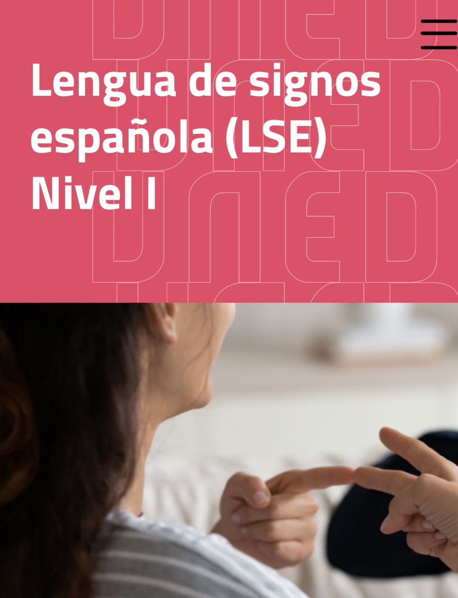 Curso de LSE presencial &amp; online con clases en directo. Información + matrículas
👇🏼👇🏼👇🏼
extension.uned.es/actividad/idac…

#LSE #formación #lenguadesignos #linguadesignos #comunidadsorda #inclusión #uned #cursos #idiomas #online #presencial #aprender #oposiciones