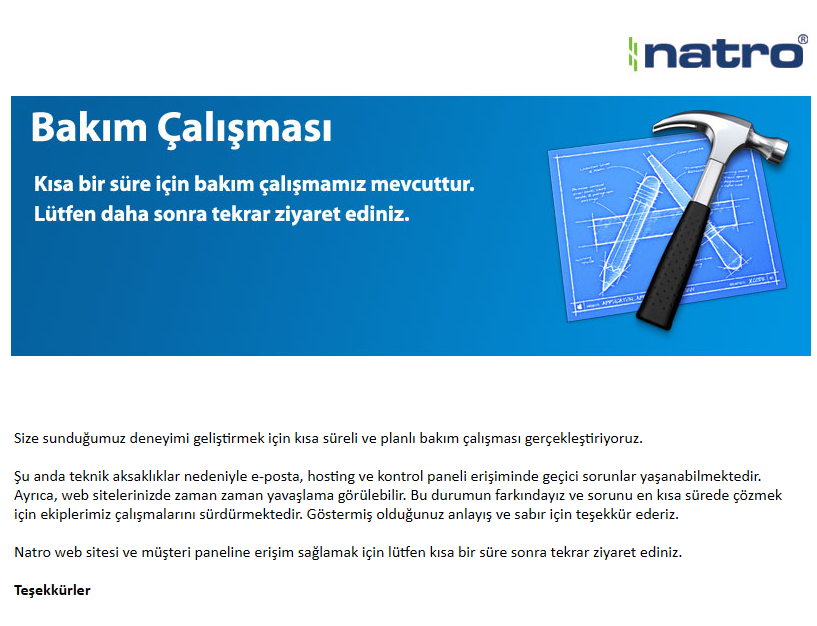 surrealistcomtr's tweet photo. @natrohost "kısa süreli ve planlı bakım çalışması" mı? 

Planlıydı da bize önceden niye haber verilmedi? 

2 saatten fazladır sürüyor problem, buna kısa mı diyorsunuz? https://t.co/PSuhd2g6a4