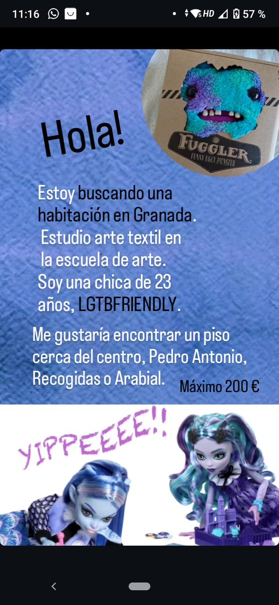 tetasfrites's tweet photo. Una amiga está buscando piso, podéis contactarla por ig @kaysa_midgard_stark 
:) https://t.co/fwkAewJf3B
