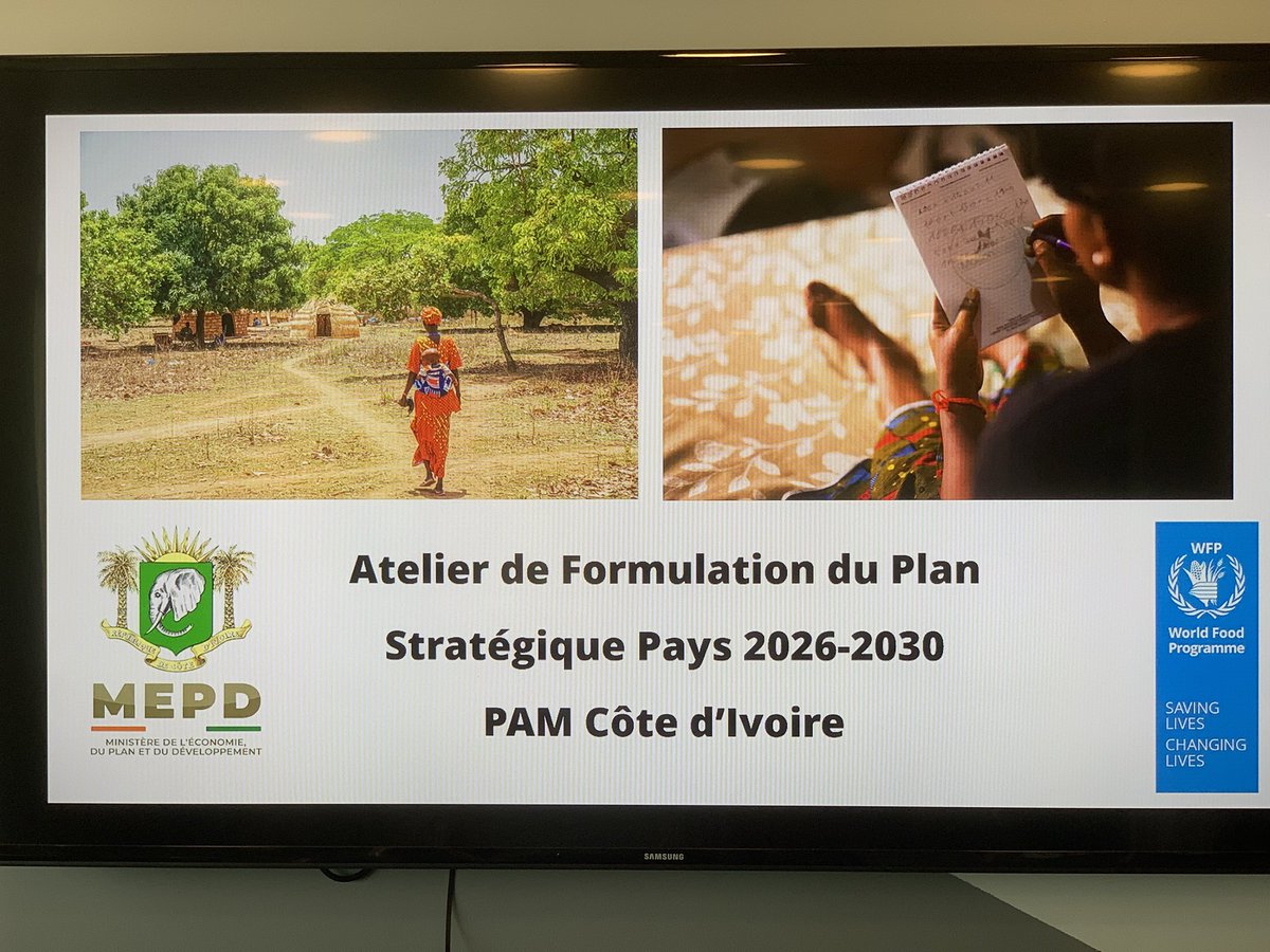WFP_Cotedivoire's tweet photo. This morning, @WFP_Cotedivoire launches the national consultation for the development of its new Country Strategic Plan 2026-2030. Under the leadership of the @MPD_CI, WFP and partners are setting the priorities to ensure #ZeroHunger in 🇨🇮 for the coming years. 
#Partnerships https://t.co/0FLZUwxoOB