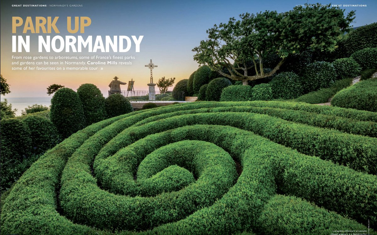 Some of #France's finest parks and #gardens can be seen in #Normandy, from rose gardens to arboretums. My 10-page feature on a #roadtrip visiting a dozen beautiful spaces, and how you can do it, too,  for <a href="/FranceToday/">France Today</a> Feb/Mar25 issue. Out now.