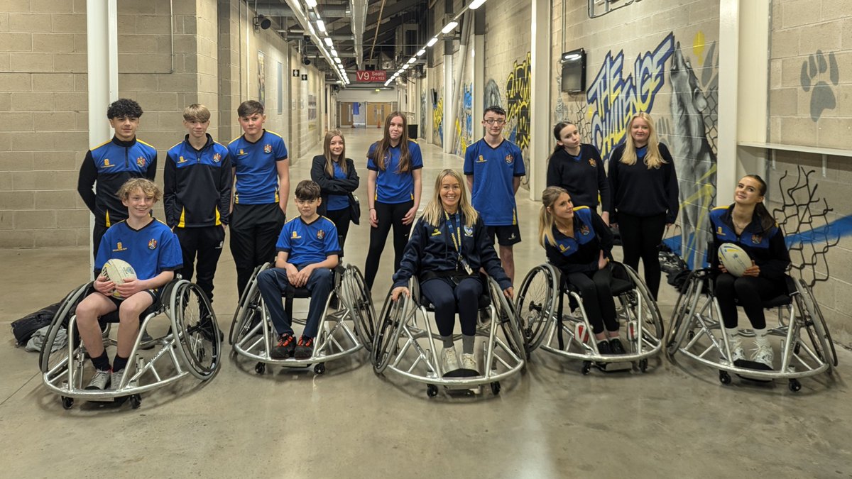 An amazing start to the 'Inspiring Futures' programme with @WarringtonWolves Foundation.  Our students tackled the stadium steps challenge, explored the Halliwell Jones Stadium to learn about life as a professional athlete and tried wheelchair rugby for the first time.