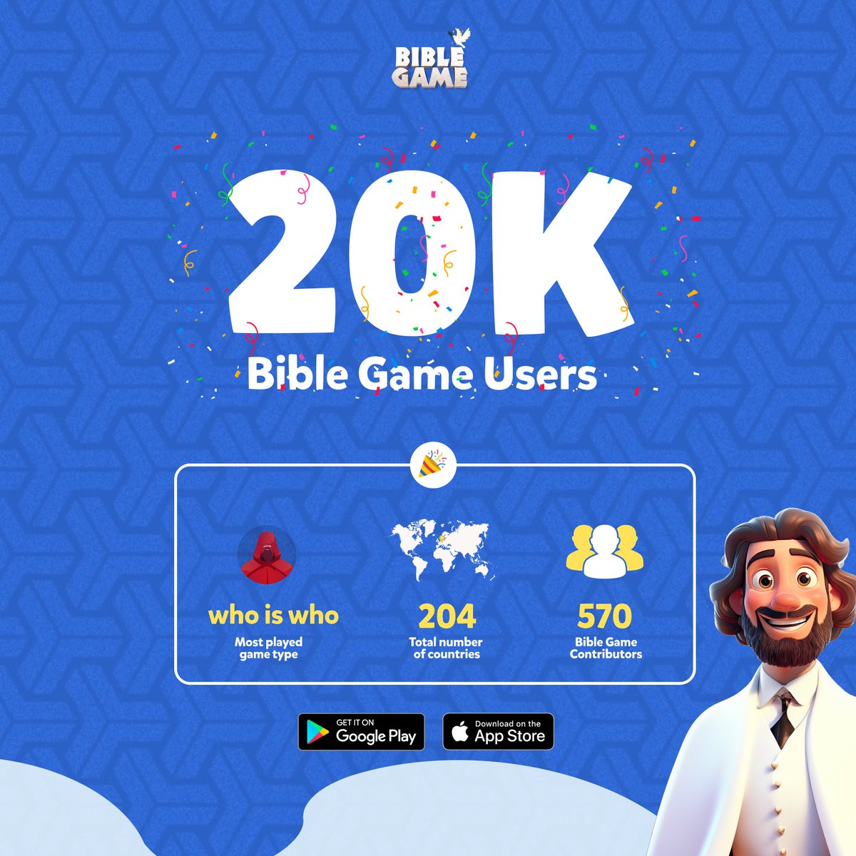 OurBibleGame's tweet image. 🎉 20,000 Users Strong! 🎉
Thank you, Bible Gamers, for being part of this incredible journey! Your passion, dedication, and love for faith-based gaming have made this milestone possible.
Keep gaming, keep growing, and keep spreading the Word. 🙏
#BibleGame #20KStrong