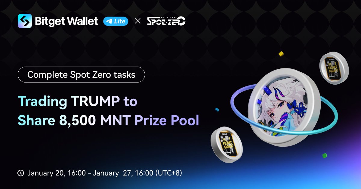 BitgetWallet's tweet image. 🎉 Bitget Wallet Lite X Spotzero Special Event is Here! 🚀
@SpotZero_Game 3D Adventure ARPG by Tarta Games, finish social task and Trump Series Token trading task to unlock prize pool. We invite all alpha traders to take on the challenge!

⏰ Event Duration: January 20, 16:00 to…