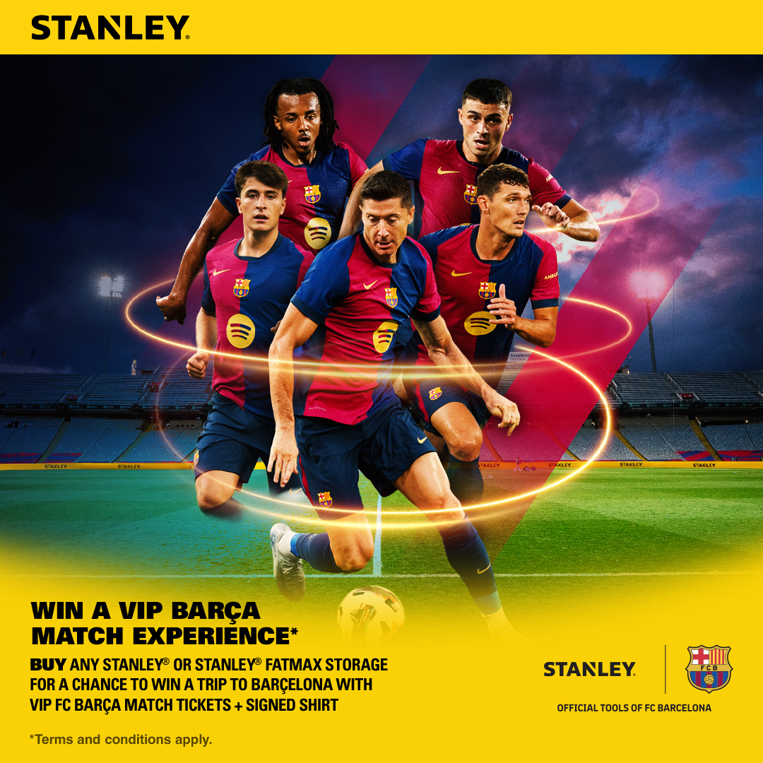 TooledUpDotCom's tweet image. 🏆 VIP Barça Experience Awaits You! ⚽

Buy any STANLEY® or STANLEY® FATMAX® storage product from 20/01/2025 to 02/03/2025 and enter by 09/03/2025 for your chance to win!

Apply here: bit.ly/4jjEyTr 👈