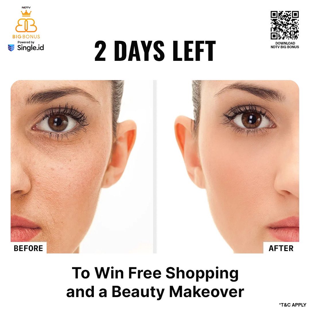 ndtvbigbonus's tweet photo. [Partner Content] Just 2 days days left to enter the New Year Bonanza Giveaway to win a free beauty makeover. Simply retweet this post with a creative version of your 2025 New Year’s resolution for saving with NDTV Big Bonus and comment below with that and your NDTV Big Bonus ID. https://t.co/N6Z4ygCfge