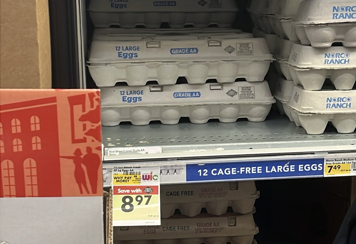 Just paid $9 for a dozen eggs, Trump's America.
