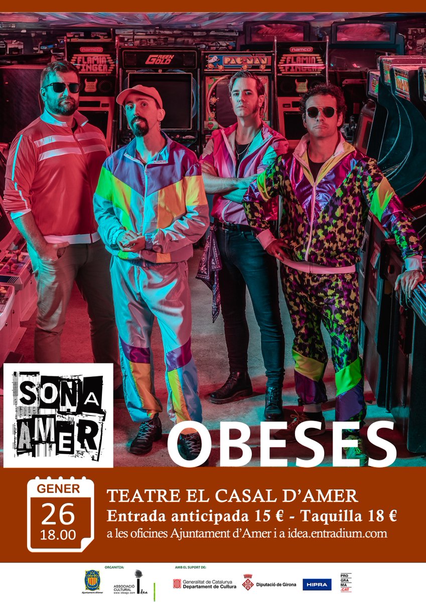 sonaamerfest's tweet photo. 🔥 @Obeses al Sona Amer 2025.
Diumenge 26 gener, 6 de la tarda, al Teatre El Casal d'Amer.
Entrades Exhaurides!!!
#Obeses
#Ideagc https://t.co/E7eg9prvqv