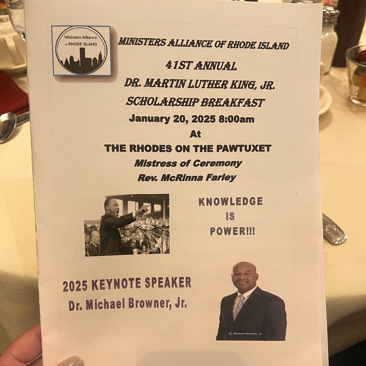 Ministers Alliance of RI Annual Dr. Martin Luther King, Jr. Scholarship Breakfast. Celebrating and honoring Dr. King’s legacy while directly supporting the next generation of leaders through equity, education, and empowerment. Congrats to all the scholarship recipients!