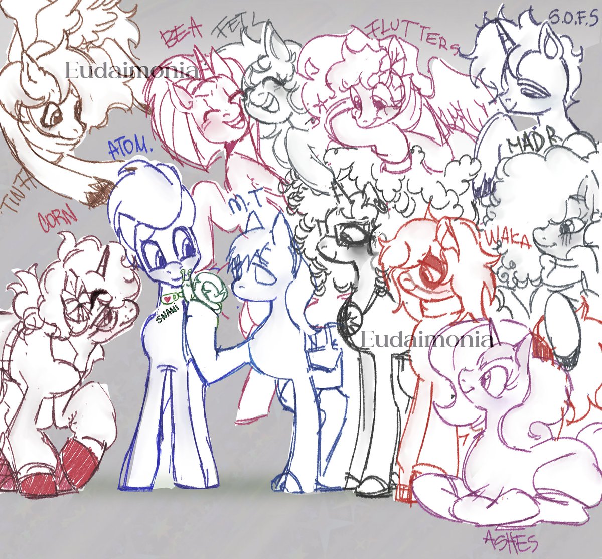 Eudaimonia (@sunshinerise5) on Twitter photo The goofy reunion, thx to everyone who participed💞  🗣️✨ #art #artistonx #mylittlepony The goofy reunion, thx to everyone who participed💞  🗣️✨ #art #artistonx #mylittlepony