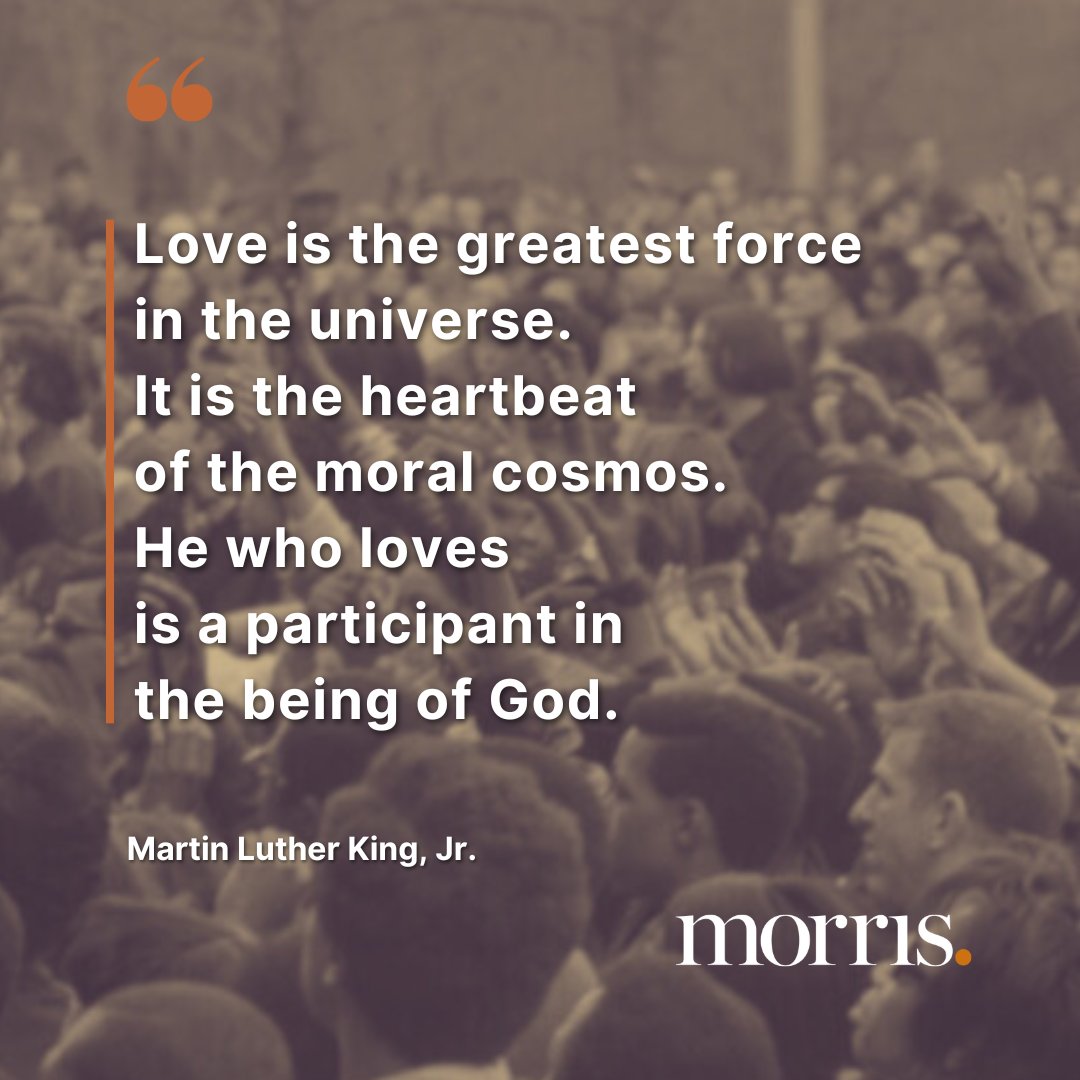 Today, we honor the life and legacy of Dr. Martin Luther King, Jr. 🕊️ His vision of equality, justice, and love continues to inspire us all to work toward a world where everyone is treated with dignity and respect. 
#MLKDay #EqualityForAll #KeepTheDreamAlive #MorrisGroup
