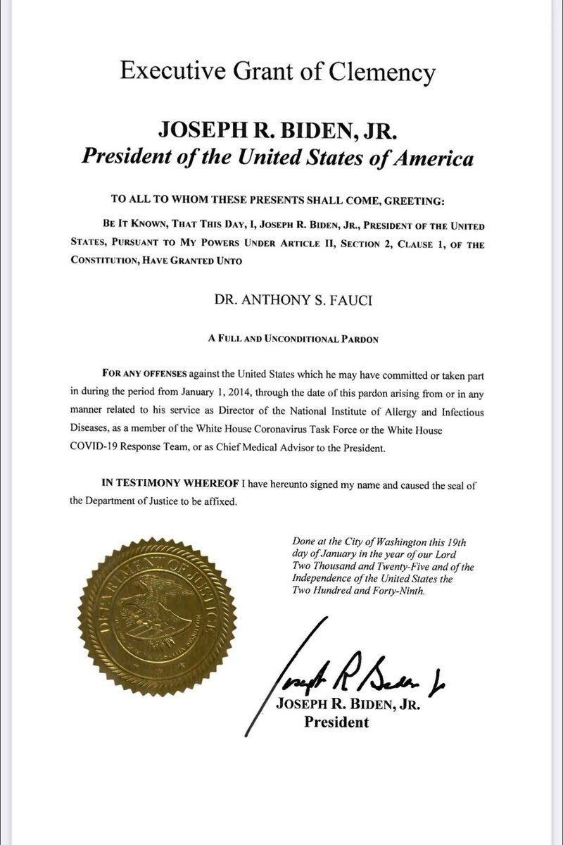 EndWokeness's tweet photo. Fauci's pardon goes back to 2014 🤔 https://t.co/Bdzj4Od6CX