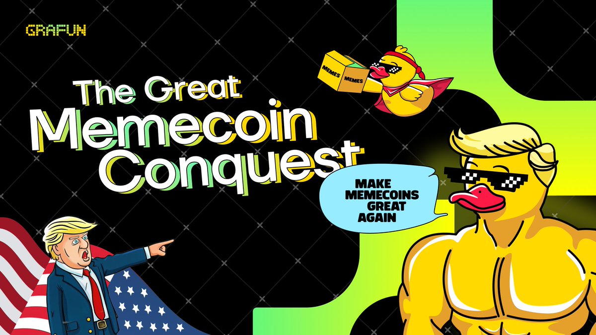 GraFun (@grafunlabs) on Twitter photo 💥The Trump Meme-coin race is ON! 💥
🔥We’re launching The Great Memecoin Conquest in honor of <a href="/realDonaldTrump/">Donald J. Trump</a>'s Inauguration day: Create your Trump-themed Memecoins on GraFun, share them in the comments below, and GRAb massive rewards — over 200k GRA! 🏆
Here’s your shot to 💥The Trump Meme-coin race is ON! 💥
🔥We’re launching The Great Memecoin Conquest in honor of <a href="/realDonaldTrump/">Donald J. Trump</a>'s Inauguration day: Create your Trump-themed Memecoins on GraFun, share them in the comments below, and GRAb massive rewards — over 200k GRA! 🏆
Here’s your shot to
