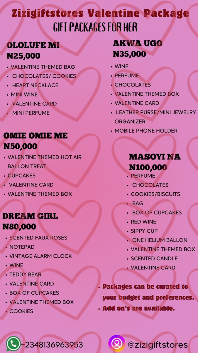 zizigiftstores's tweet photo. Our Valentine’s Day list is out. Kindly do well to patronize us❤️❤️❤️ https://t.co/UPHLdFh8ua