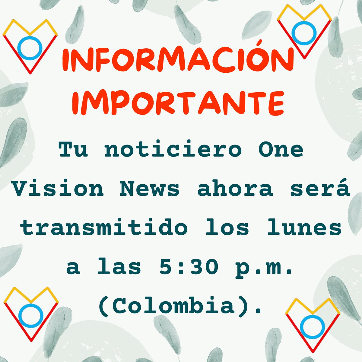 onevision_offi's tweet photo. Nueva programación de nuestro noticiero ¡Te esperamos! https://t.co/sBkRHnKsiv