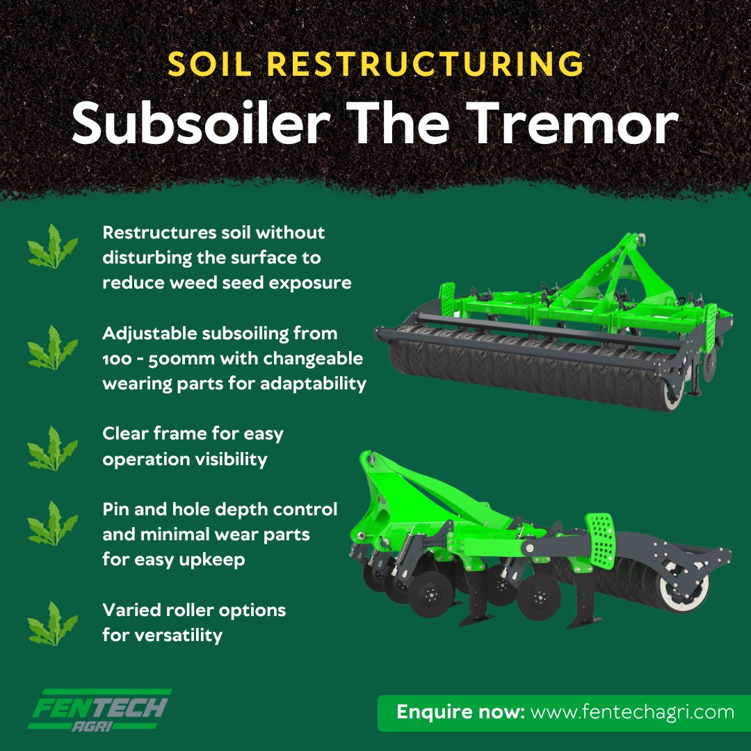 Fentech Agri (@simtech_tsem) on Twitter photo ๐พ Turn your soil woes into sow wow with The Tremor range! ๐ช๐ป
Check it out ๐๐ป fentechagri.com/subsoilers/treโฆ
#regenerativeagriculture #regenerativefarming #farminguk #britishfarming #farmingengland #farmingireland #soilhealth #sustainablefarming #fentech #fentechagri #simtech #tillso ๐พ Turn your soil woes into sow wow with The Tremor range! ๐ช๐ป
Check it out ๐๐ป fentechagri.com/subsoilers/treโฆ
#regenerativeagriculture #regenerativefarming #farminguk #britishfarming #farmingengland #farmingireland #soilhealth #sustainablefarming #fentech #fentechagri #simtech #tillso