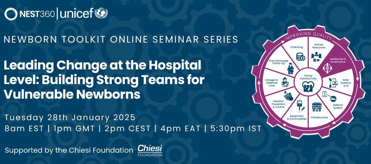 📢We hope you’ve marked your calendar for our webinar!

🔎 “Leading change at hospital level : Building Strong Teams for Vulnerable Newborns” 💭 with live French translation!

📆 28th  Jan 2025
🕐 4pm EAT| 1pm GMT| 8am EST
👉buff.ly/3W8mstV