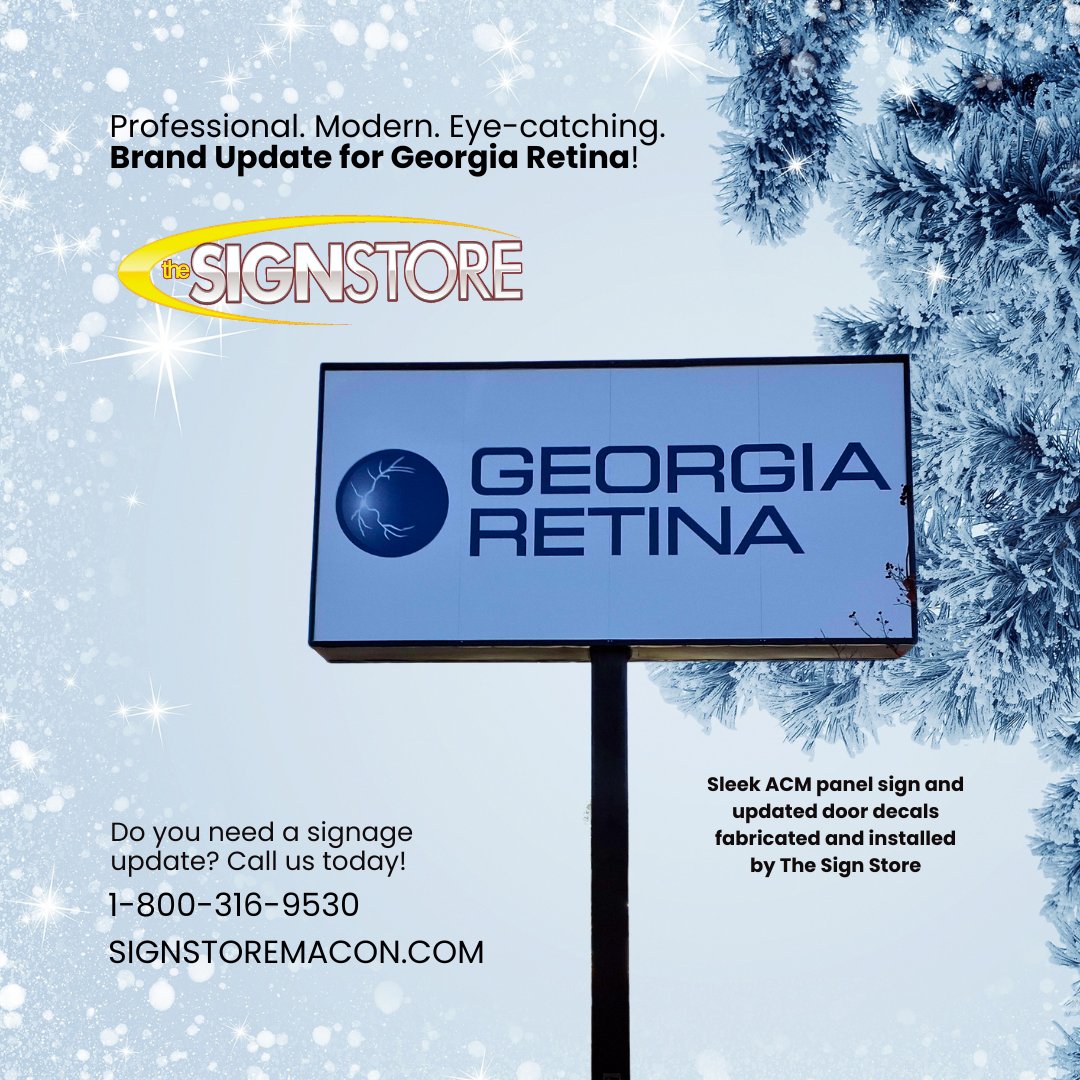 signstoremacon's tweet image. Fresh new look for Georgia Retina! 

We designed, fabricated, and installed their new ACM panels &amp;amp; vibrant door decals at multiple locations. Ready to elevate your brand? Contact us today! 1-800-316-9530 | Signstoremacon.com

#SignTransformation #CustomSigns #MaconGA