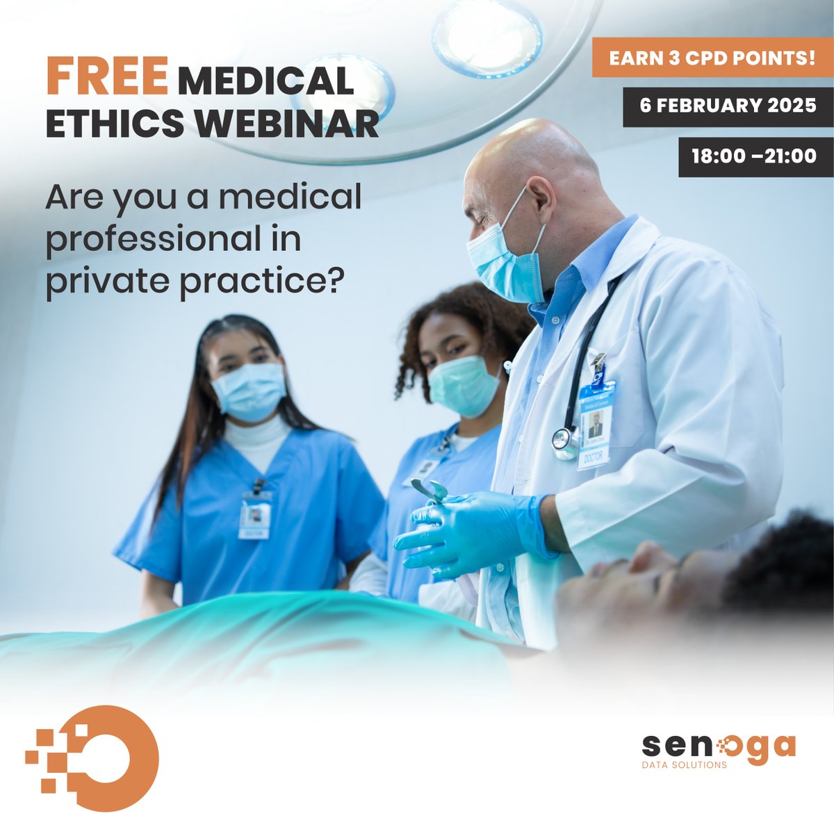 DataSenoga's tweet photo. Due to popular demand, we are excited to announce that we will be running another Medical Ethics Webinar next month!

Date: 6 Feb 2025
Time:  18:00 – 21:00 
Location: Online 
CPD points : 3 Free

*Register here now* https://t.co/v1JmyUXHEU https://t.co/sVKjr7XdIy