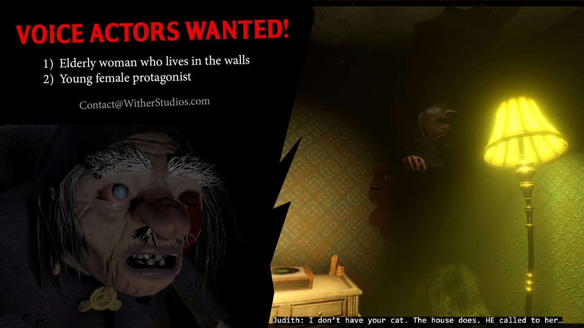 WitherStudios's tweet image. 馃摙 VOICE ACTORS WANTED! 馃摙
We're looking for voice actors for 2 characters in The House of Hamelin. See post for character details. If you're interested, send your portfolio to Contact@WitherStudios.com. If you know anyone that'd be a good fit, please tag them!