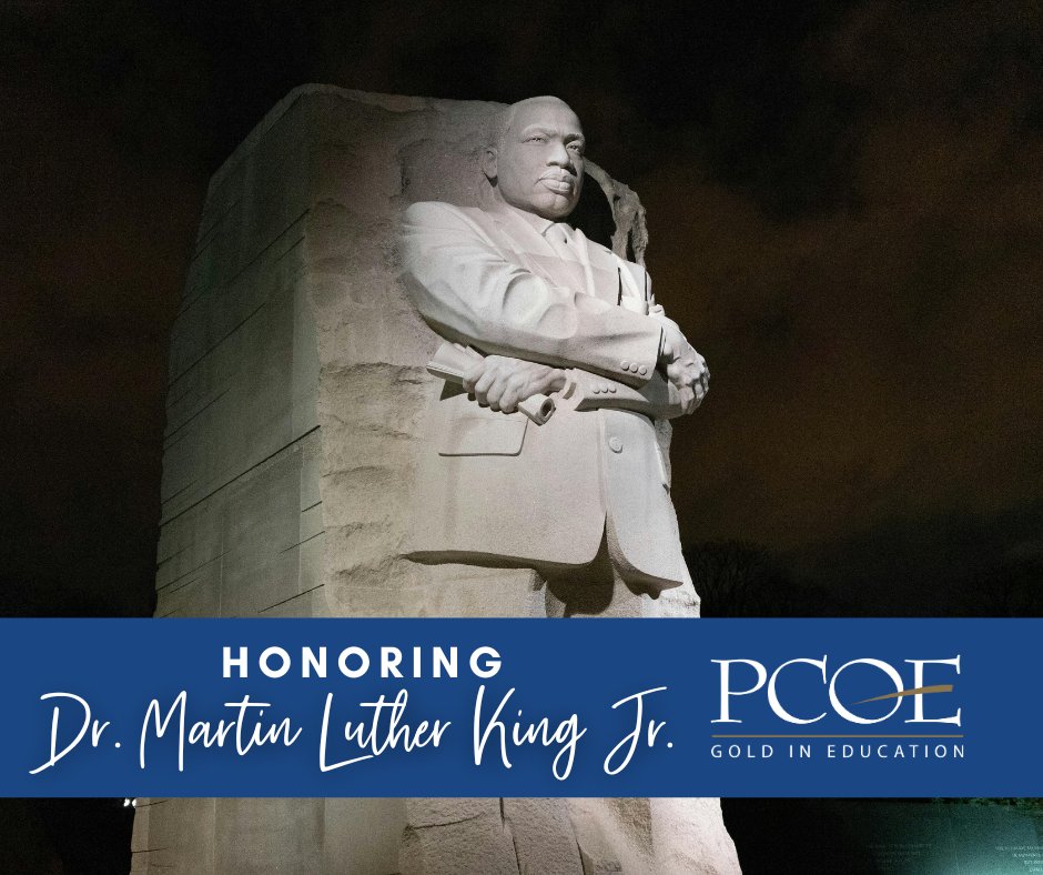 Honoring the legacy of Dr. Martin Luther King Jr. ⭐💭 Let’s continue to dream, inspire change, and work together for justice, equality and love.

Please note: PCOE offices will be closed today. Business will resume tomorrow, January 21.