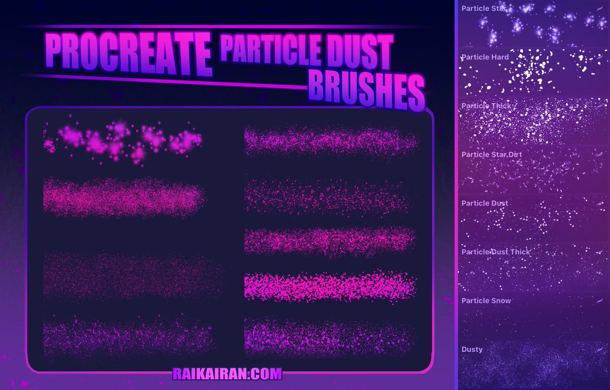RaykayraArt's tweet photo. Free 🌌- Particle Brushes -🌌for Procreate 🖌️ https://t.co/MlEXFZAk6A