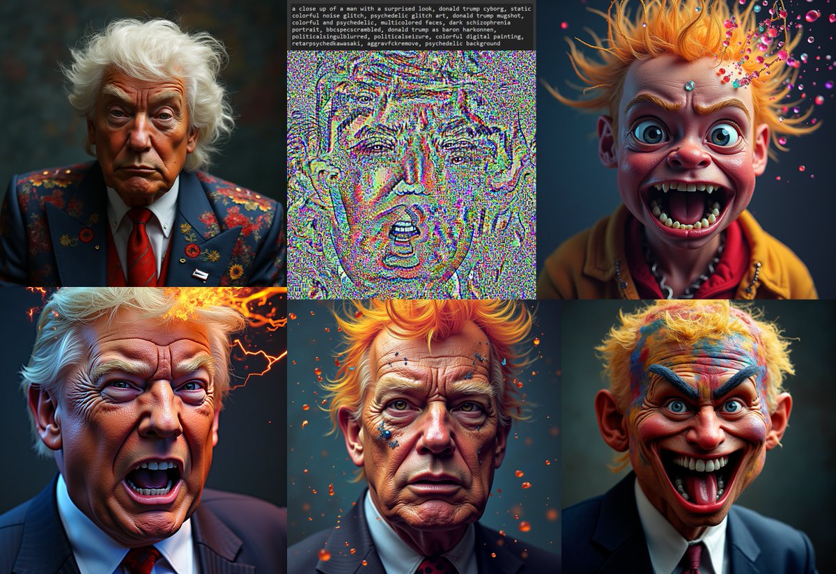 zer0int1's tweet photo. Concept capture test @ #CLIP #Interrogator 2025
#flux1-dev, #LongCLIP-#SAE
CLIP neuron (learned feature, top center) of captain obvious.
"as baron harkonnen", "aggravfckremove" 😂🙊🙈
Oh nooooo, #AI! #whatareyoudoing 🫣🤣
#AIart https://t.co/sM8cHbR9SO