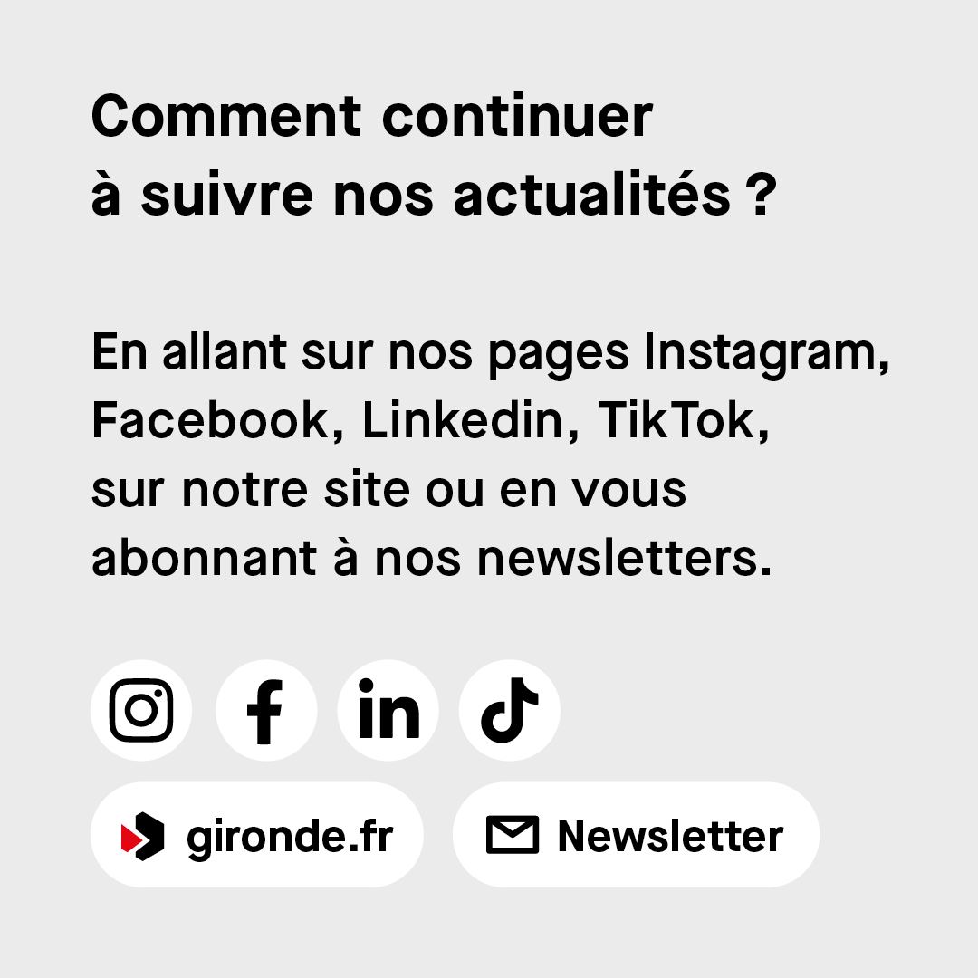 Le département de la #Gironde quitte X

Continuez à suivre notre actualité sur Instagram, Facebook, Linkedin, TikTok, sur notre site internet et en vous abonnant à nos newsletters. 

#HelloQuitteX #HelloQuitX